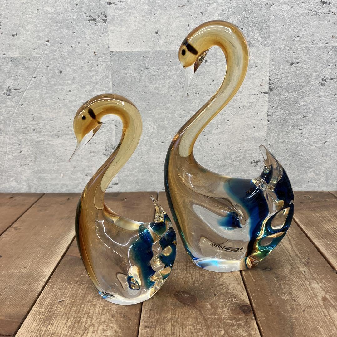 ガラス製白鳥 置物 2羽セット マルティグラス Multi Glass スワン Amazon.co.jp: ガラス製白鳥 置物 セット マルティグラス Multi